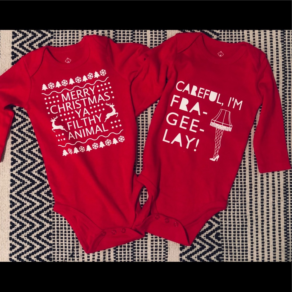 Handmade Christmas onesies